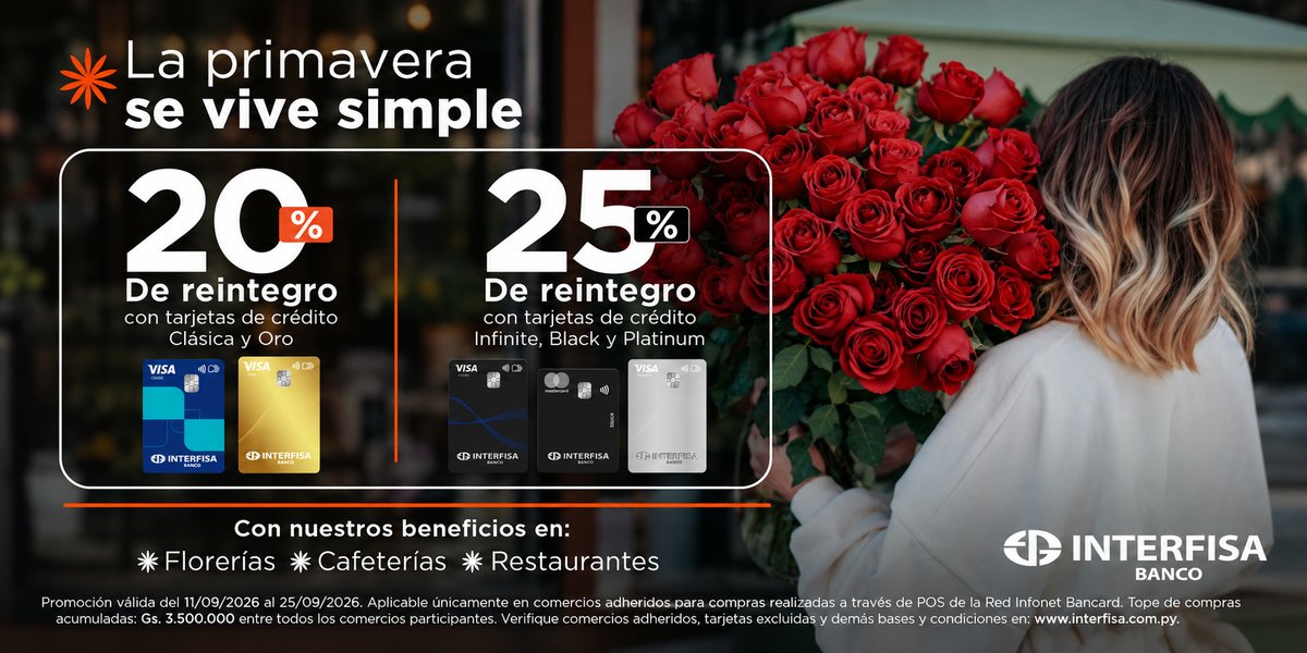 INTERFISA OFRECE REINTEGROS DE HASTA EL 25% POR LA PRIMAVERA